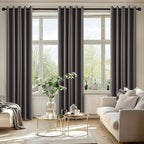 MIULEE Grey Blackout Curtains for Bedroom Living Room 84 Inches Long 2 Panels, Thermal Insulated Room Darkening Drapes Solid Grommet Top Noise Reduction Light Blocking Window Treatments 40x84 Inch