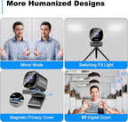 4K USB Webcam with 4 Noise-Canceling Mics, 50-92 FOV, Built-in OSD & Privacy Cover, Plug & Play for Zoom, Teams, Recording