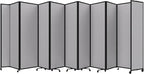 Versare Room Divider 360 Portable Wall Partition | Folding Panels | Large Freestanding Divider | Locking Wheels | Temporary Room Separator | 25' x 7'6'', Slate