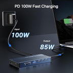 USB C Hub Docking Station Dual Monitor 2 HDMI 4K@60HZ,14 in 1 Laptop Docking Station 3 Monitor with 10Gbps(USB-c Video+Data,3*USB C,USB A) Ethernet,PD 100W,SD/TF,3.5mm Audio for Dell/HP/Lenovo