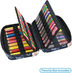 YOUSHARES Colored Pencil Case 166 Slots Pen Case Organizer with Handy Wrap & Zipper, Multilayer Holder for Prismacolor Colored Pencils & Gel Pen (Sports Cat)