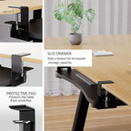 Desktop Keyboard Tray, Under Desk Pull Out,25.59" X 11.81" Large Size Radian Keyboard Tray with C-Clip Mount, Easy Installation, Computer Keyboard Stand, for Home Study and Office(Black)