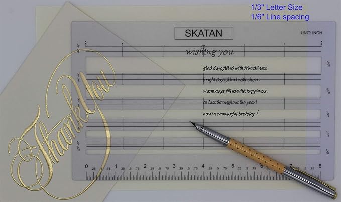 SKATAN Letter Writing and Envelope Addressing Guide, fits a Wide Range of Letter Paper and Envelopes