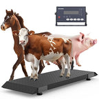 56.3"x20" Vet Animal Scale Floor Scales, Large Livestock Animal Scales with a Ramp and Digital Indicator, Heavy-Duty Farm Animal Scale for Sheep, Goat, Pigs, and Dogs, 5000 lb x 1 lb, Black