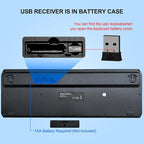 EDJO Wireless Keyboard, 2.4G Full-Sized Cordless USB Silent Computer Keyboard, Ergonomic Tilt Angle, Sleep Mode, Long Battery Life, for Windows, Mac OS Laptop/PC/Desktop/Notebook