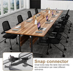 Conference Room Table with Flip-Top Design for Dynamic Meetings, Business Table Computer Desk with Heavy-Duty Frame,Foldable Seminar Meeting Tables for Home Office (4, C, 61IN)