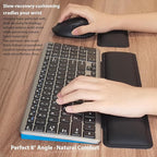 Wireless Keyboard and Mouse Combo with Keyboard Mouse Wrist Rest Pad - Ergonomic Design for Typing Pain Relief, Desk Pads Support Hand and Arm, 2.4G Stable Connection，Adjustable DPI