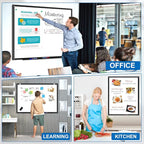 H-Qprobd White Board Dry Erase 4' X 3', Magnetic Dry Erase Board for Wall 48" X 36" Aluminum Frame, Hanging Whiteboard for Home, School, Office, Kitchen