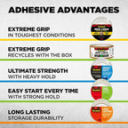 Scotch Box Lock Packing Tape, Clear Packaging Tape, Extreme Grip Box Tape for Holiday Shipping, 1.88 in. x 22.2 yd., 6 Tape Rolls with Dispensers