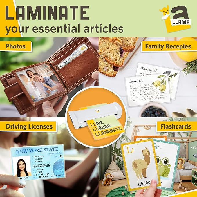 Thermal Laminating Pouches, Matte Finish, 2.6 x 3.9 Inches, 5 Mil Thick, 50 Pack, Suited for Business Card Size Laminating Sheets 2 x 3.5