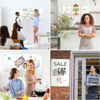 H-Qprobd White Board 24”x18“ Magnet Dry Erase Boards Frameless Magnetic Glass Whiteboard for Wall, Wall Mounted Whiteboard Includes 12 Magnets, 8 Markers and 2 Erasers