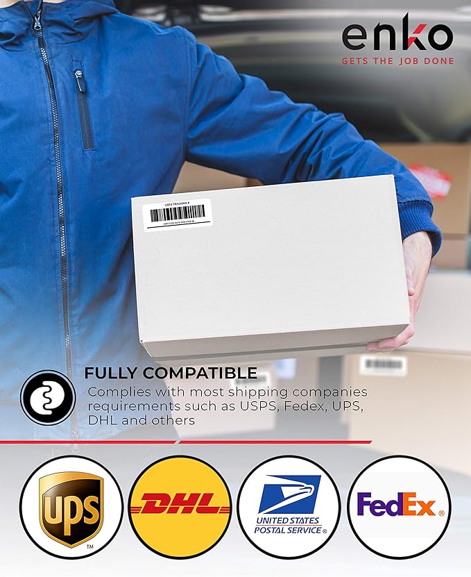 enKo 2 x 4 Inch Label - White Blank - 10 Up Address Mailing Labels for Laser Inkjet Printer (100 Sheets, 1000 Labels)