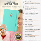 Hourly Planner - Undated Daily, Weekly & Monthly Planner with Budget Section | A 12 Month Journey to Increase Productivity & Happiness | Life Organizer & Gratitude Journal - Vertical Format