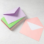 A7 Colorful Envelopes and Blank Cards 24 Pieces A7 Envelopes and 24 Pieces 5x7 Colorful Flat Cards for Weddings, Invitations, Birthday, Baby Shower (White)