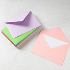 Wishop A7 Colorful Gummed Envelopes and Blank Cards 24 Pieces A7 Envelopes and 24 Pieces 5x7 Colorful Flat Cards for Weddings, Invitations, Birthday, Baby Shower (Multicolor)