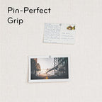 U Brands Linen Bulletin Board, 47"x35", Rustic Wood Style Frame, Industrial Grade Pinning Surface