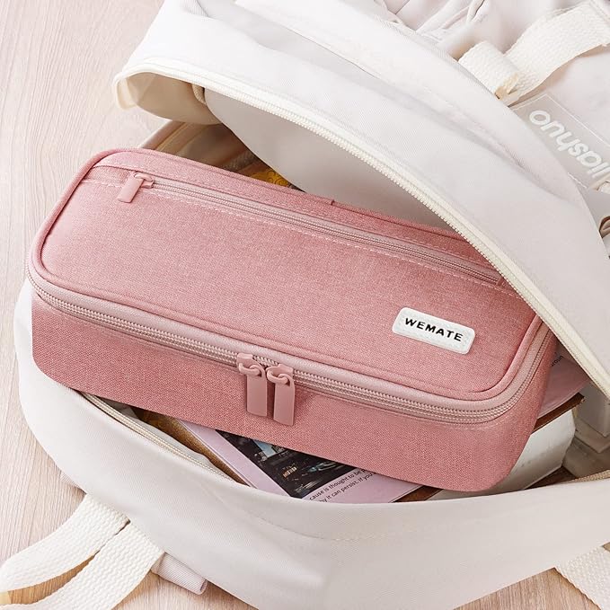 WEMATE Pencil Case, Large Storage Organizer for Stationery, Back - to - School Essential, Teacher Must - have, Big Pencil Pouch, Marker Case School Supplies for College & High School