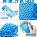 Sherr 24 Pcs Magnetic Whiteboard Eraser School Erase Erasers Microfiber Washable White Board Eraser for Chalk Classroom Home Office(Blue)