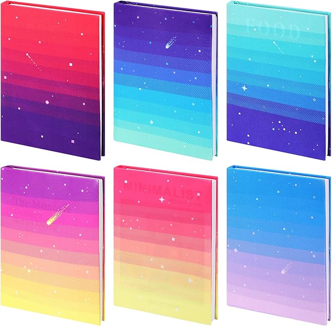 6 Pack Stretchable Book Cover Jumbo Fabric Book Covers Colorful Pattern Print Book Protector Washable Reusable Protective Textbook Cover for Hardcover Textbooks up to 9 x 11 Inch (Elegant Pattern)