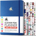 Clever Fox Planner 2nd Edition – Colorful Weekly & Monthly Goal Planner, Time Management & Productivity Organizer, Undated, A5 (Mystic Blue)