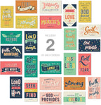 Canopy Street Religious Motivational Quote Cards / 2" x 3.5" Flat Business Card Size / 50 Positivity Cards / 25 Uplifting Christian Designs