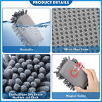 Sherr 24 Pcs Magnetic Whiteboard Eraser School Dry Erase Erasers Microfiber Shag Washable White Board Eraser for Chalk Classroom Home Office (Gray)