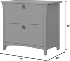 Bush Furniture Salinas 2 Drawer Lateral File Cabinet in Cape Cod Gray, Home Office Storage Solution, Organizer with Drawers for Workspace, Filing Unit