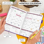 Clever Fox Planner 2nd Edition – Colorful Weekly & Monthly Goal Planner, Time Management & Productivity Organizer, Undated, A5 (Purple)