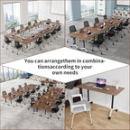 Conference Room Table with Flip-Top Design for Dynamic Meetings, Business Table Computer Desk with Heavy-Duty Frame,Foldable Seminar Meeting Tables for Home Office (4, A, 70.8IN)