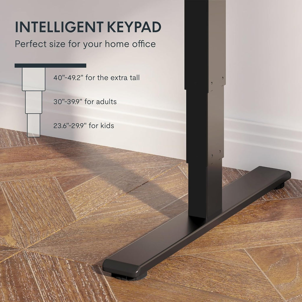 FLEXISPOT E6 Essential Standing Desk 3 Stages Dual Motor Electric 60x24 Inch Whole-Piece Board Height Adjustable Electric Sit Stand Desk(Black Frame + Mahogany Desktop, 2 Packages)