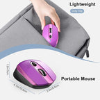 RaceGT USB C Wireless Mouse - 2.4G Cordless with 6 Buttons and 3 Adjustable DPI for MacBook Pro/Air, Laptop, Desktop, PC