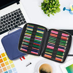 YOUSHARES 166 Slots Colored Pencil Case, 110 Slots Gel Pens fo Coloring Case Organizer, Handy Multilayer Color Pencil Holder for Glitter Gel Pens, Refills, Colored Pencils for Adults & Artist (Blue)