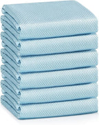 Streak Free Miracle Cleaning Cloths Easy Clean Nanoscale,Fish Scale Microfiber Window Mirror Glass Car Stainless Steel Cleaning,Lint Free Dish cloth Wine Glass Polishing Towel,Reusable,Pack 6,Blue