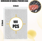 100PCS Clear Bubble Pouches Wrap Bags, 8 x 12 Inch Bubble Out Bag Pouch for Packing & Shipping, Double Layer Bubble Cushion Wrap Bags Protective Bubble Pouches Bags for Moving and Storage