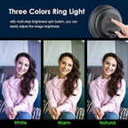 Angetube Webcam, 2K Streaming Webcam with Ring Light, HDR Laptop Camera with Remote, Dual Stereo Microphone and Privacy Cover, Auto Focus 5X Zoom in, Computer Camera for Zoom/Skype/Teams/Webex