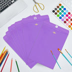 Geyee 100 Pcs Clasp Manilla Envelopes 9 x 12 Inch Gummed Colored Envelopes for Storing or Mailing for Home Office Business Supplies(Purple)