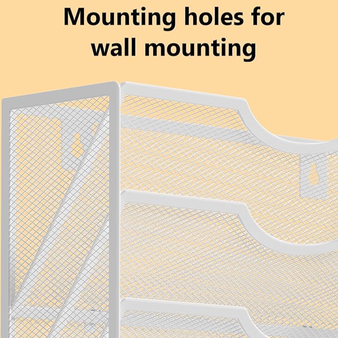 Kuntine.B Wall File Organizer Office Hanging Magazine Holder Wall File Organizer for Office Home (White, 5 Tier)