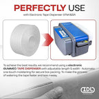 IDL Packaging 2.83" x 450 feet Reinforced Water-Activated Kraft Gummed Tape 30lb Thickness (Pack of 2) - Secure Paper Packing Tape for Secure Carton Sealing - Heavy-Duty for All Conditions, White