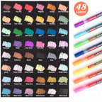 ZEYAR Liquid Chalk Marker, Wet Erase Marker, Water-Based Opaque Ink, Fine Tip for Detailed Drawing, Writes on Nonporous Chalkboards, Bistro Boards, Windows, Plastic and more (48 Full Colors)