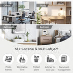 Jerry & Maggie Desktop Organizer Office Storage Rack Adjustable Wood Display Shelf Free Style Double H, Multi-Functional Mini Bookshelf for Desk Natural Stand (White Wood Tone)