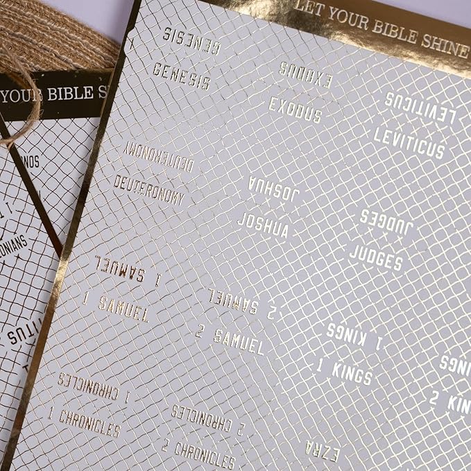 UPAFEXXI-Laminated Bible Tabs (Gold Foil Embossed Lettering), Bible Tabs for Women and Men, Reposition Large Print Stickers, Easy to Read and Apply, 80Chapters Labels for Easy Navigation(White)