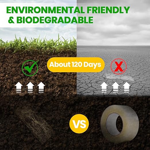 ADHES Heavy Duty Kraft Paper Tape, 2 Inch x 43 Yards, 6 Rolls Eco Friendly & Biodegradable, Writable & Uncoated Brown Packing Tape Paper Packing Tape for Masking, Sealing, and Packaging Use,