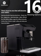 Mcilpoog ws-203 fully Automatic Espresso Coffee Machine, 1300W, 16 Drink Types, 19 Bar Pump, 1.7L Water Tank