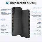 MOKiN Thunderbolt 4 Dock - 16 Ports, Laptop Docking Station Dual Monitor for MacBook, Docking Station 3 Monitors for Windows with 150W DC Power,TB4 Cable,2.5 Gigabit Ethernet（Thunderbolt™ Certified）