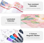 Ospelelf Undated Wall Calendar 2025 Large Laminated Dry Erase Calendar 36.6'' x 48'' Yearly 12 Month Family Calendar