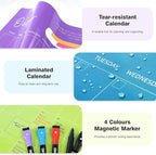 Ospelelf Undated Wall Calendar Dry Erase 12 Month, 12" x 17" Laminated Calendar Monthly Office Calendar 2025, 12 Sheets