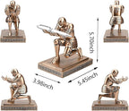 Knight Pen Holder Pen Stand Desk Organizers and Accessories Resin Pencil Holder as Gift with a Fancy Pen for Office and Home Desk Organizer (Bronze)