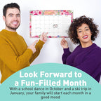 S&O Watercolor Floral Large Desk Calendar from July 2025 to Dec 2026 - Tear-Away Table Calendar 2025-2026 - Desktop Blotter - Academic Desk Planner - Desk Pad Large - 11x17in