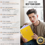 Life Planner - Undated Daily, Weekly & Monthly Planner with Budget Section | A 12 Month Journey to Increase Productivity & Happiness | Life Organizer & Gratitude Journal - Horizontal Format