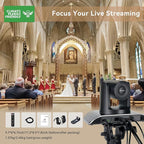 Tenveo HDMI/LAN/USB3.0 PoE PTZ Camera 20X Optical Zoom PTZ Camera IP Live Streaming, FHD 1080P 60FPS, for Church Services Worship Video Conference Live Streaming Online Meeting, 2025 Version